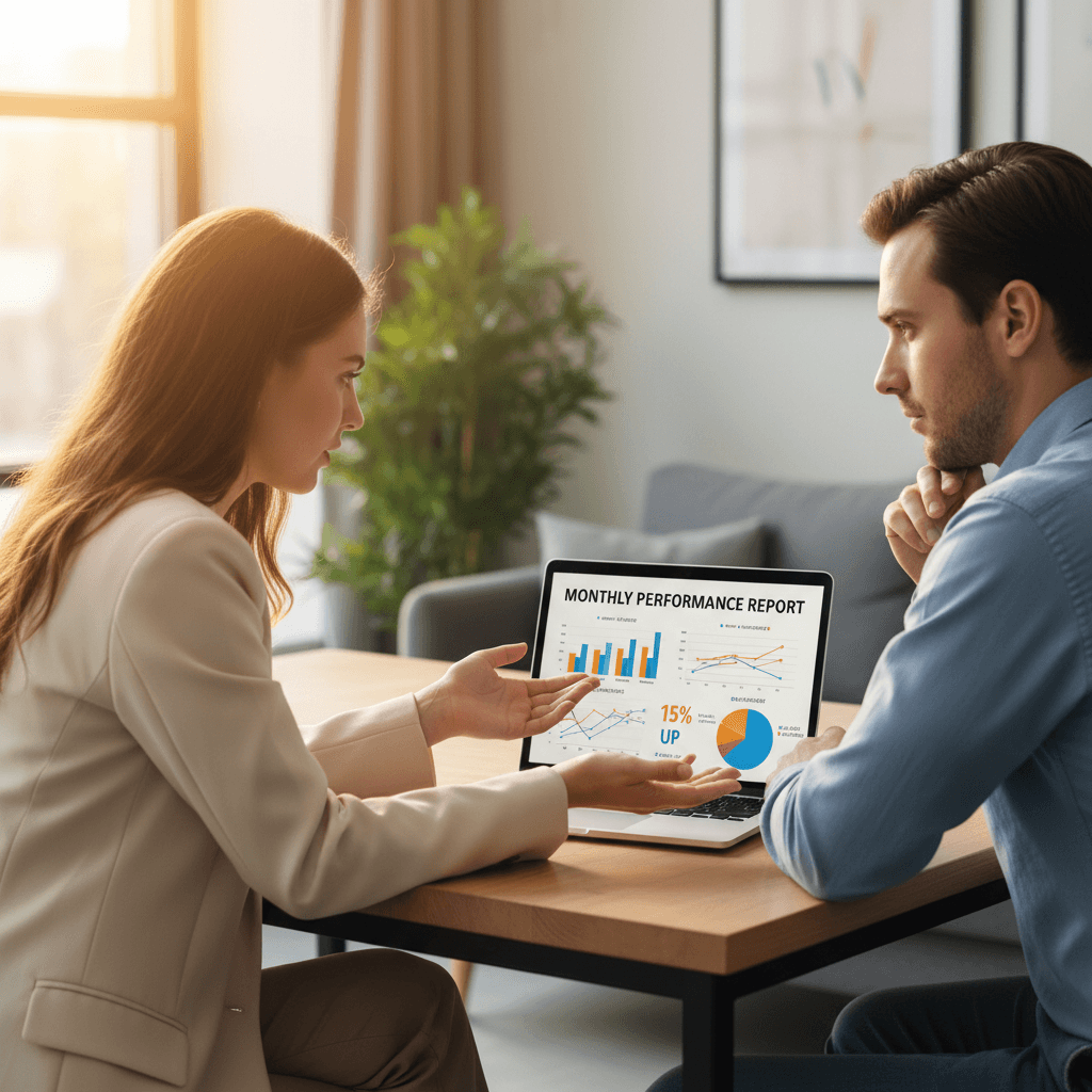 Monthly performance reporting and client consultation